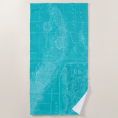 Serviette De Plage Carte Blue Cuba (Devant)