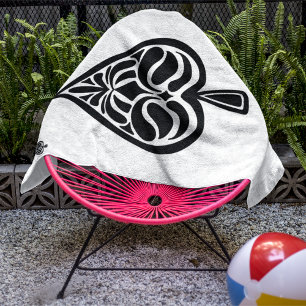 Serviette De Plage Carte de jeu Ace of Spades Black and White