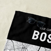 Serviette De Plage Carte de la ville de Boston + votre emplacement pe (En situation)