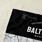 Serviette De Plage Carte de la ville de Long Beach + Votre emplacemen (En situation)