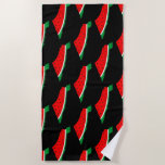 Serviette De Plage Carte de Palestine Watermelon Symbole de la libert<br><div class="desc">Carte de Palestine remplie de Watermelon,  symbole de la liberté,  même les couleurs de la carte palestinienne que les occupants illégaux de ce beau pays ont interdit. Le pastèque express les souffrances du peuple palestinien. Je suis avec la Palestine. La Palestine sera libre</div>