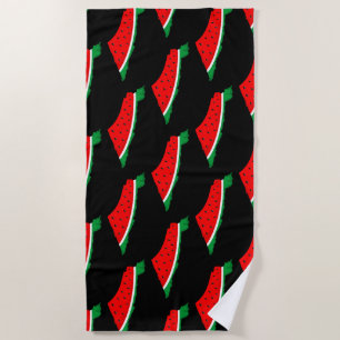 Serviette De Plage Carte de Palestine Watermelon Symbole de la libert