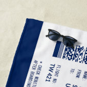 Serviette De Plage Carte d'embarquement - Blue & Red Beach Tower (En situation)