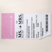 Serviette De Plage Carte d'embarquement moderne élégante personnalisé (Devant)