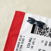 Serviette De Plage Carte d'embarquement - Rouge (En situation)