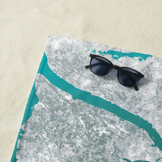 Serviette De Plage Carte des arbres 3 (En situation)