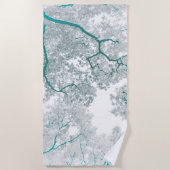 Serviette De Plage Carte des arbres 3 (Devant)