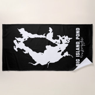 Serviette De Plage Carte du BIP de Big Island Pond NH Lake