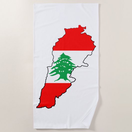 Serviette De Plage Carte du Liban avec aimant en pierre de drapeau (Devant)
