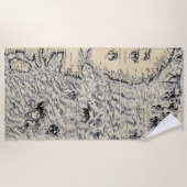 Serviette De Plage Carte du monde antique de l'océan Atlantique (Devant)