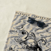 Serviette De Plage Carte du monde antique de l'océan Atlantique (En situation)