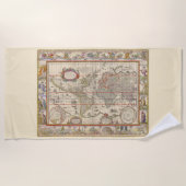 Serviette De Plage Carte du monde médiéval (par Willem Blaeu) (Devant)