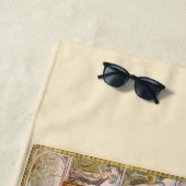 Serviette De Plage Carte du monde médiéval (par Willem Blaeu) (En situation)