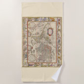 Serviette De Plage Carte du monde médiéval (par Willem Blaeu) (Devant)