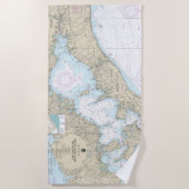 Serviette De Plage Carte du son et des baies peconiques de l'île Shel (Devant)