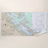 Serviette De Plage Carte marine Casco Bay 13290 (Devant)