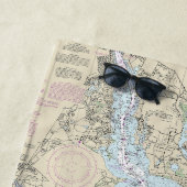 Serviette De Plage Carte marine de la baie Narragansett 13221 (En situation)