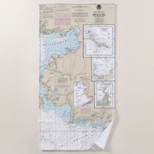 Serviette De Plage Carte marine de la partie orientale de la mer de B