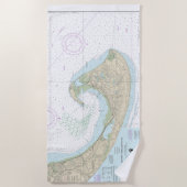 Serviette De Plage Carte marine du port de Provincetown 13249 (Devant)