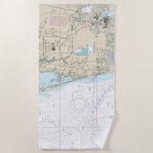Serviette De Plage Carte marine légère Cape Henry à Currituck Beach (Devant)