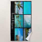 Serviette De Plage Carte postale tropicale de plage de Polynésie (Devant)