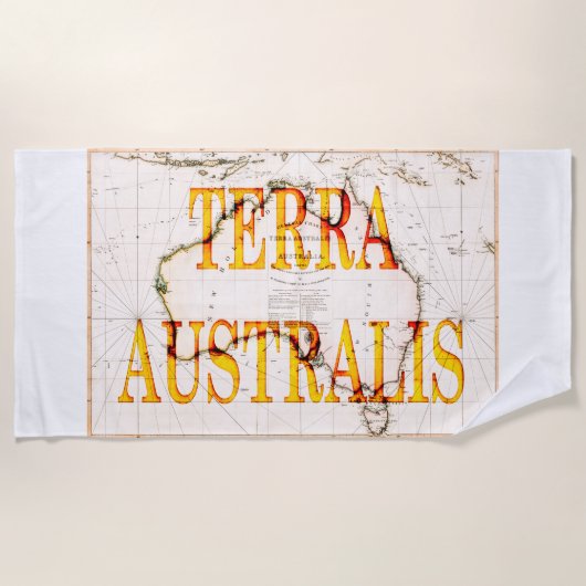 Serviette De Plage Carte Terra Australis 1814 (Devant)