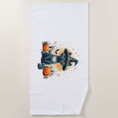 Serviette De Plage Cartes graphiques pour chat entourées de 1 (Devant)