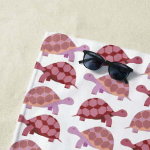 Serviette De Plage Carton mignon Motif Tortoise Bourgogne