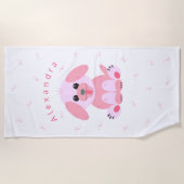 Serviette De Plage Carton rose pâle de Chien mignon (Devant)