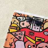 Serviette De Plage Cartoon Caracter mains dessinées Toss Motif enfant (En situation)