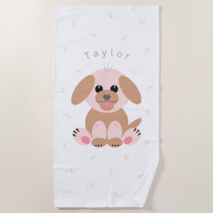 Serviette De Plage Cartoon de Chien Chien Coquelicot Personnalisé Neu