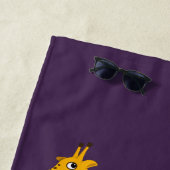 Serviette De Plage Cartoon de patinage amusant Giraffe (En situation)