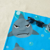 Serviette De Plage Cartoon de requin mignon Motif sous-marin (En situation)