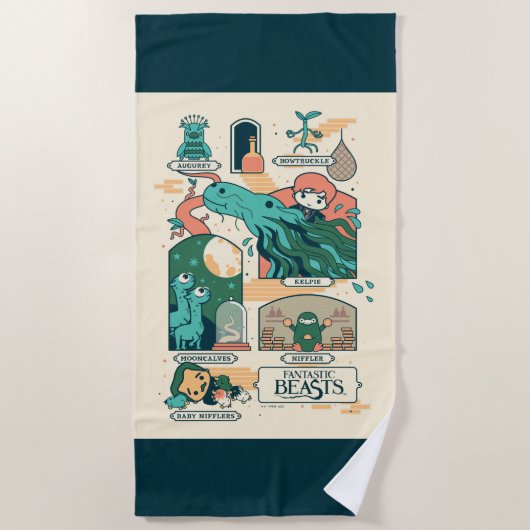 Serviette De Plage Cartoon Fantastic Beasts Scenes (Devant)