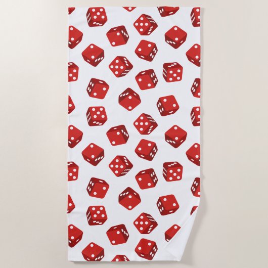 Serviette De Plage Casino Red Dice Motif (Devant)