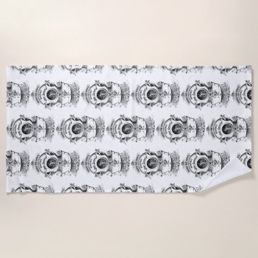 Serviette De Plage Casque antique de plongée (Devant)