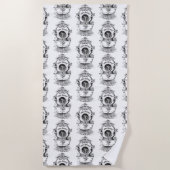 Serviette De Plage Casque antique de plongée (Devant)