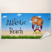 Serviette De Plage Casque de plongée de Crabe mignon personnalisé (Devant)