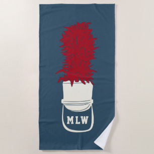 Serviette De Plage Casquette de bande de marquage avec plumes Monogra