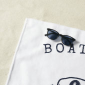 Serviette De Plage Casquette nautique, Ancre, Roue Marine Bleu rayé (En situation)