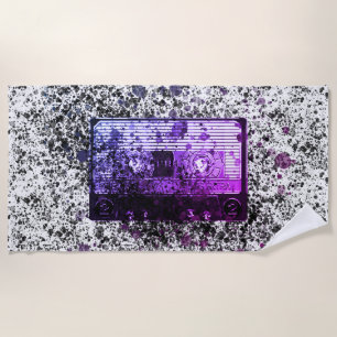 Serviette De Plage Cassette audio rétro