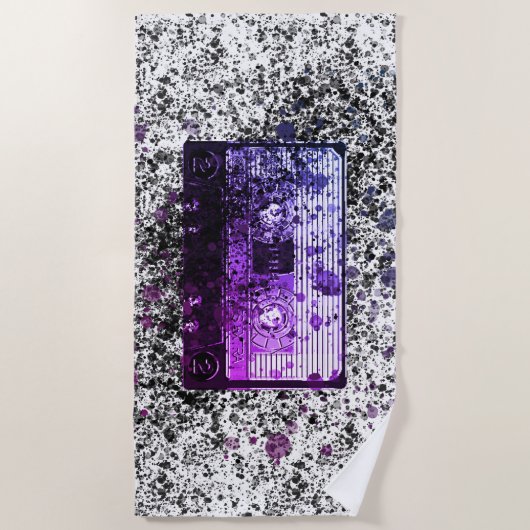 Serviette De Plage Cassette audio rétro (Devant)