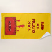 Serviette De Plage Cassette cœur rouge (Devant)
