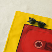Serviette De Plage Cassette cœur rouge (En situation)