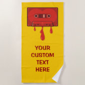 Serviette De Plage Cassette cœur rouge (Devant)