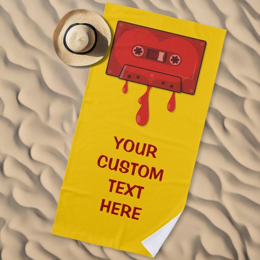 Serviette De Plage Cassette cœur rouge