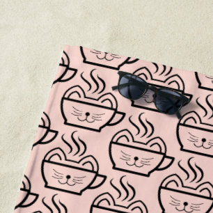 Serviette De Plage Cat Cafe motif