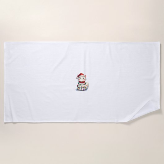 Serviette De Plage Cat Christmas Tree Christmas (Devant)