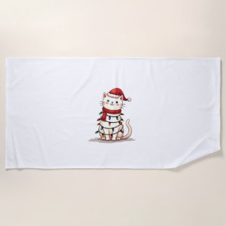 Serviette De Plage Cat Christmas Tree Christmas (1)