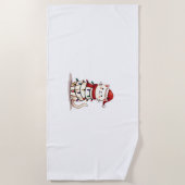 Serviette De Plage Cat Christmas Tree Christmas (1) (Devant)